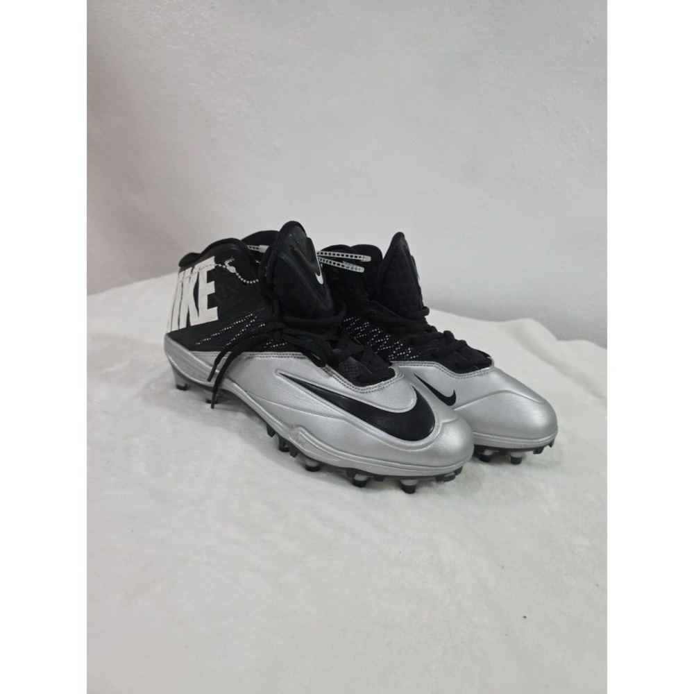 Nike Zoom Code Elite 3/4 Black Silver 620499-023 Football Cleats Size 9 US